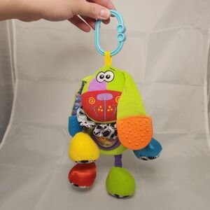 12” Playgro Plush Dog Car Seat Stroller Accessory Rattle,Teether, Mirror…